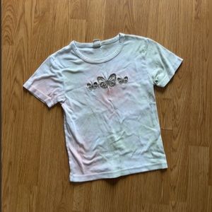 urban outfitters y2k butterfly cropped shirt